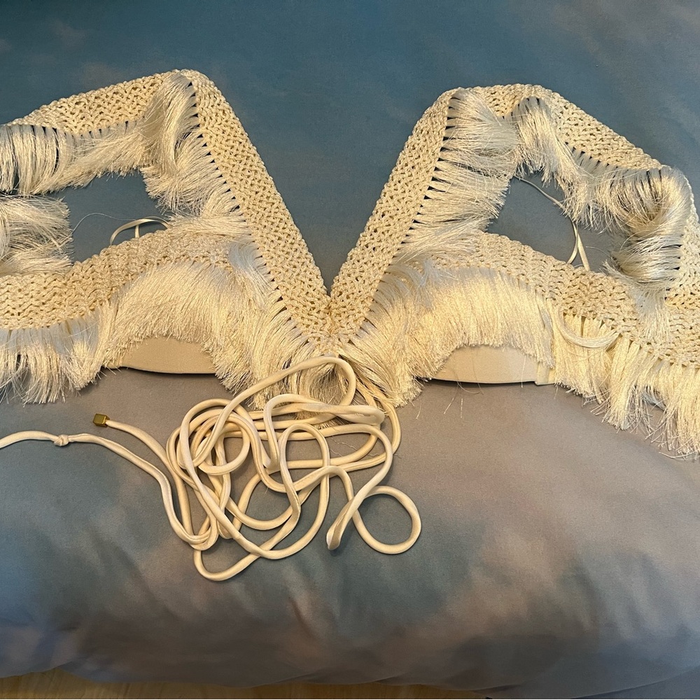PatBO Fringe Trim Cropped Top